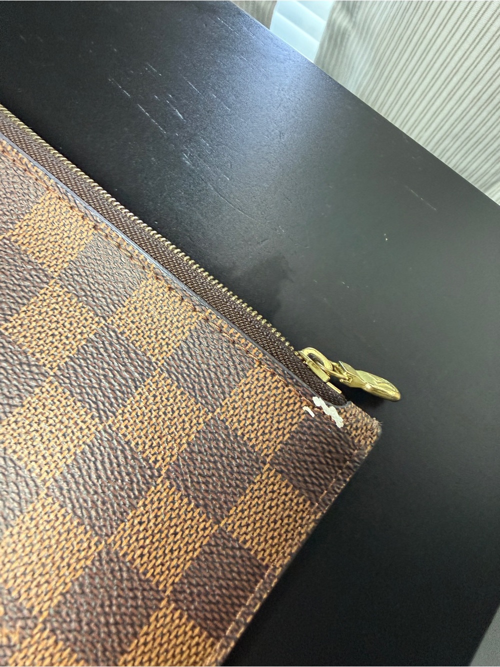 Louis Vuitton Damier Ebene Checker Zip Pouch - Brown & Dark Brown - Picture 5 of 11